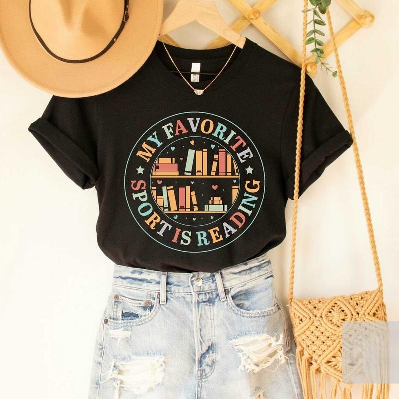 Reading T-shirt My Favorite Sport Is Reading Shirt Book Nerd Gift Bookworm Shirt Bookaholic Shirt, Bookish Gift BGP7S...