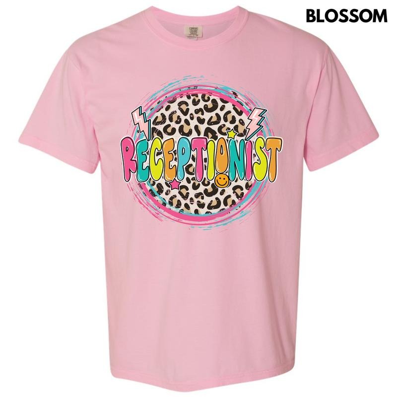 Receptionist Leopard Comfort Colors T-Shirt 'NLB' Hoodie, Sweatshirt | InkThreadWorks.com