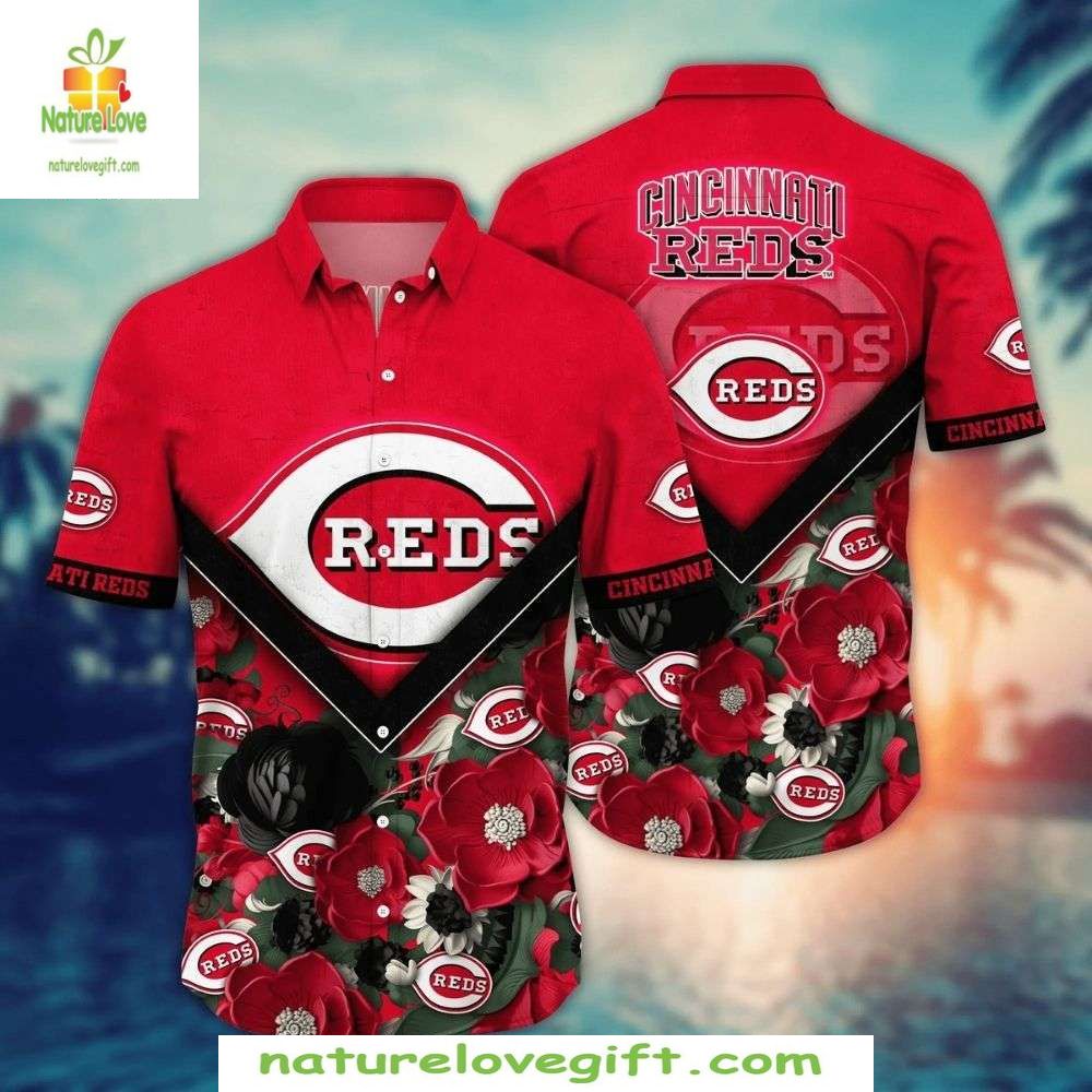 Cincinnati Reds Floral Hawaiian Shirt Stylish MLB Baseball Apparel