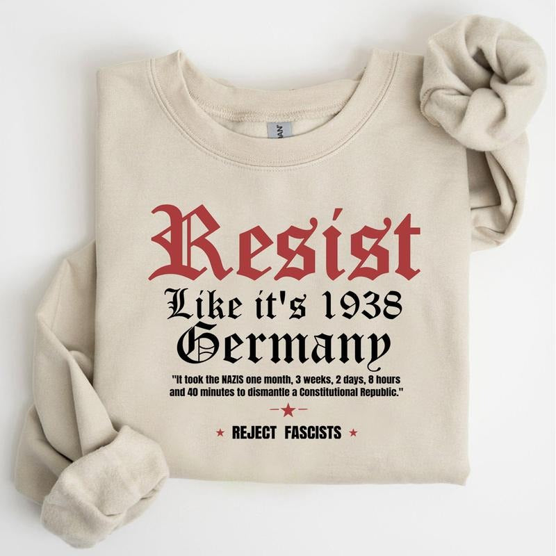 Resist Feminist Sweatshirt, Strong Women Graphic Tee for Equality, Abortion Rights, Freedom & Empowerment, Bold Womenswear Tops