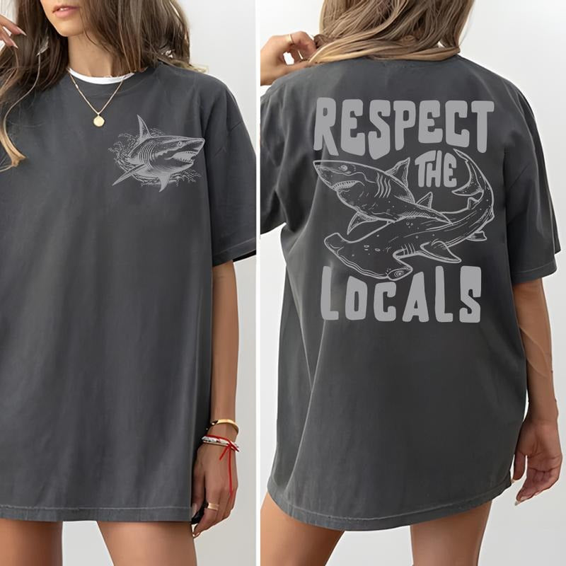Respect The Locals | Great white Shark Sweatshirt | Save The Local Sharks Hoodie | Shark Lover | Ocean Conservation...