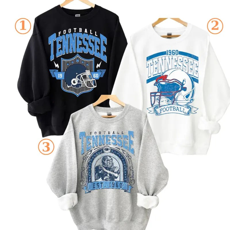 Retro 90s Style Tennessee Football Sweatshirt, Tennessee Team Football Shirt, Tennessee Football, Game Day Shirt men's ...