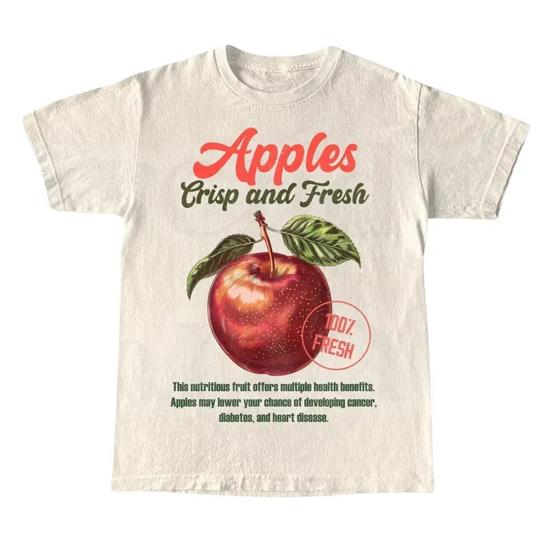 Retro Apples Commercial Graphic Shirt, Vintage Apple T-Shirt, Unisex Cotton Tee, y2k Style T Shirt, Cool Gift For Him & Her