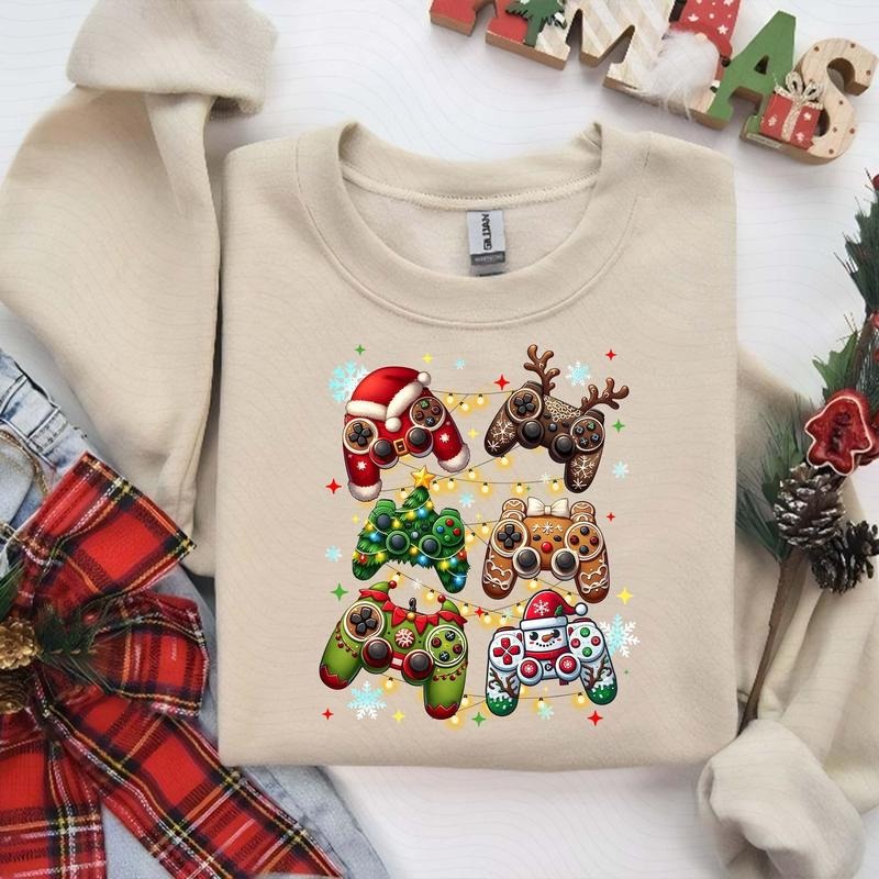 Retro Christmas Gaming Controller Shirt, Santa Claus, Merry Christmas 2024, Christmas Unisex Shirt - Sweatshirt