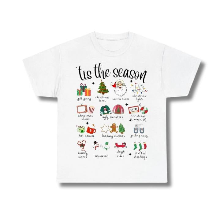 Retro Christmas, _Tis The Season Merry Christmas, Groovy Christmas Graphic Tee, Sweatshirt, Hoodie Gift For Women Top Womenswear Underwear Humen