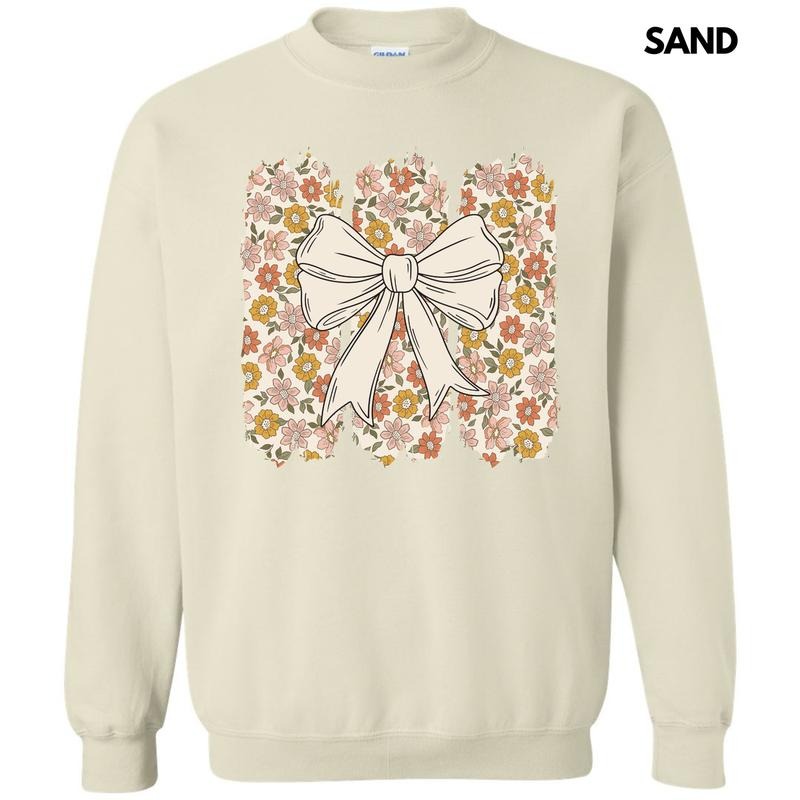 Retro Flower Bow Sweatshirt 'NLB' T-Shirts, Hoodie | InkThreadWorks.com