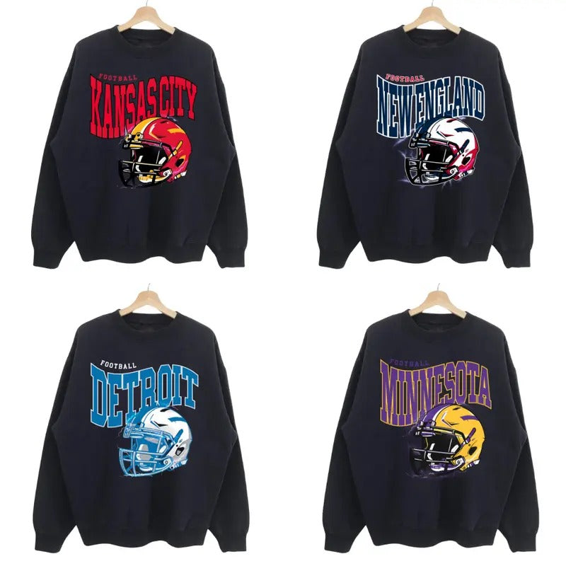 Retro Football All Team Sweatshirt, Vintage Football Sweatshirt, Football Fan Gift
