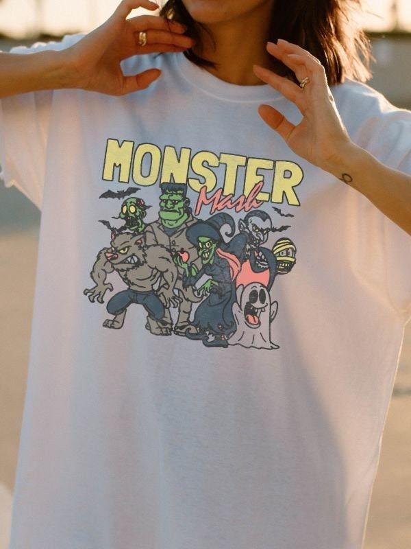 Retro Halloween Comfort Colors shirt, Monster Mash TShirt, Ghost Halloween t-Shirt, Monster Tee, Retro Fall Top, Fall...