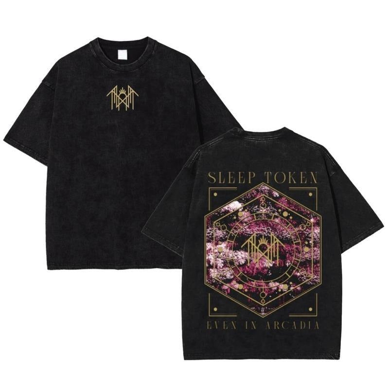 Retro Limited Sleep Token merch Unisex Rock Band 100% Premium Cotton Graphic Tee Gothic Punk Emo Grunge Washed Lightweight Cotton Tshirt S-5XL