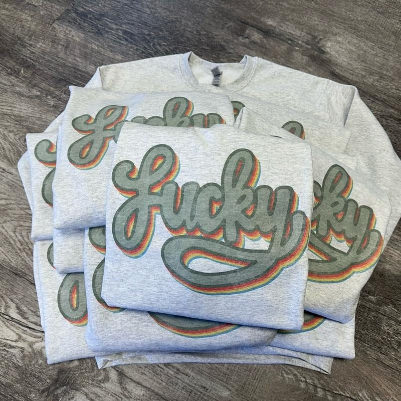 Retro Lucky Sweatshirt - Lucky Tee Hoodie | InkThreadWorks.com
