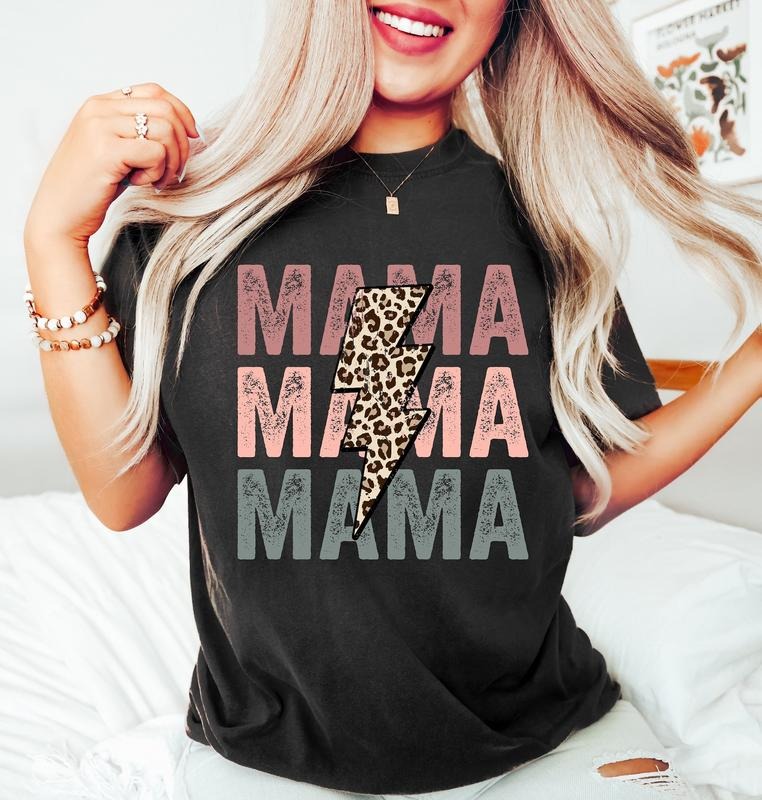 Retro Mama Shirt, Leopard Mama Shirt, Mom Life Shirt,Girl Mama Shirt, Motherhood Shirt, Cute Mom Shirt, Mothers Day...