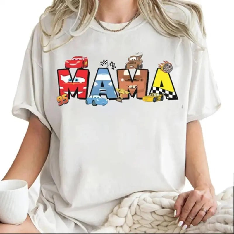Retro McQueen Cars Shirt | Cars Movie Mama T-Shirt, Cars Movie Dada Shirt | Lightning McQueen Shirt | Piston Cup Champion Shirt | Car Mom, Car Dada Shirt