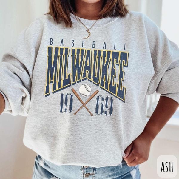 Retro Milwaukee Baseball Sweatshirt, Baseball Milwaukee T-shirt, Milwaukee Fan Gift Baseball Hoodie | InkThreadWorks.com
