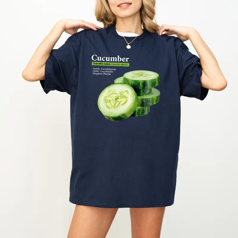 Retro-Style Vintage Unisex T-Shirt, Cucumber Graphic Tee, Unisex Sweatshirt, Gift for Women and Men, Vegetables Shirt, Streetwear, Cotton