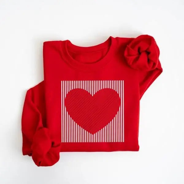 Retro Valentines Heart Sweatshirt, Cute Love Sweatshirt, Womens Valentines Hearts Sweatshirt, Teacher Valentine...