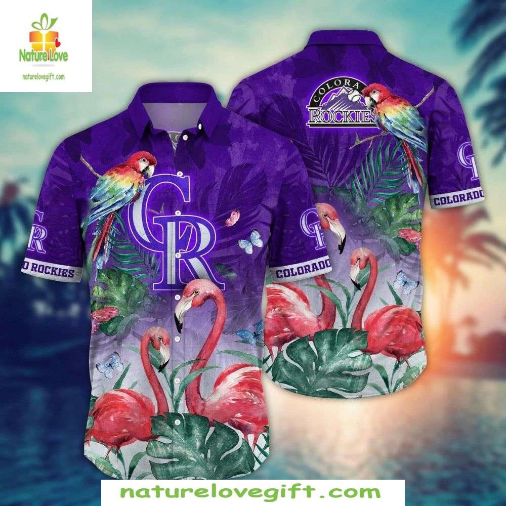Colorado Rockies MLB Hawaiian Shirt Tropical Birds Aloha Baseball Apparel