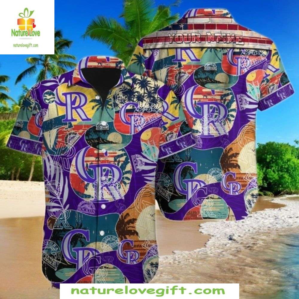 MLB Hawaiian Shirt Rockies Tropical Mix Stylish Baseball Apparel