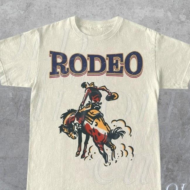Rodeo 90s Vintage Graphic Cowboy Shirt, Retro 2000s Graphic Western Shirt, Retro Wild Tee, Rodeo Gifts, Adult Unisex Shirt, Wild West Gift Unisex Full Sizestyle{n002}2