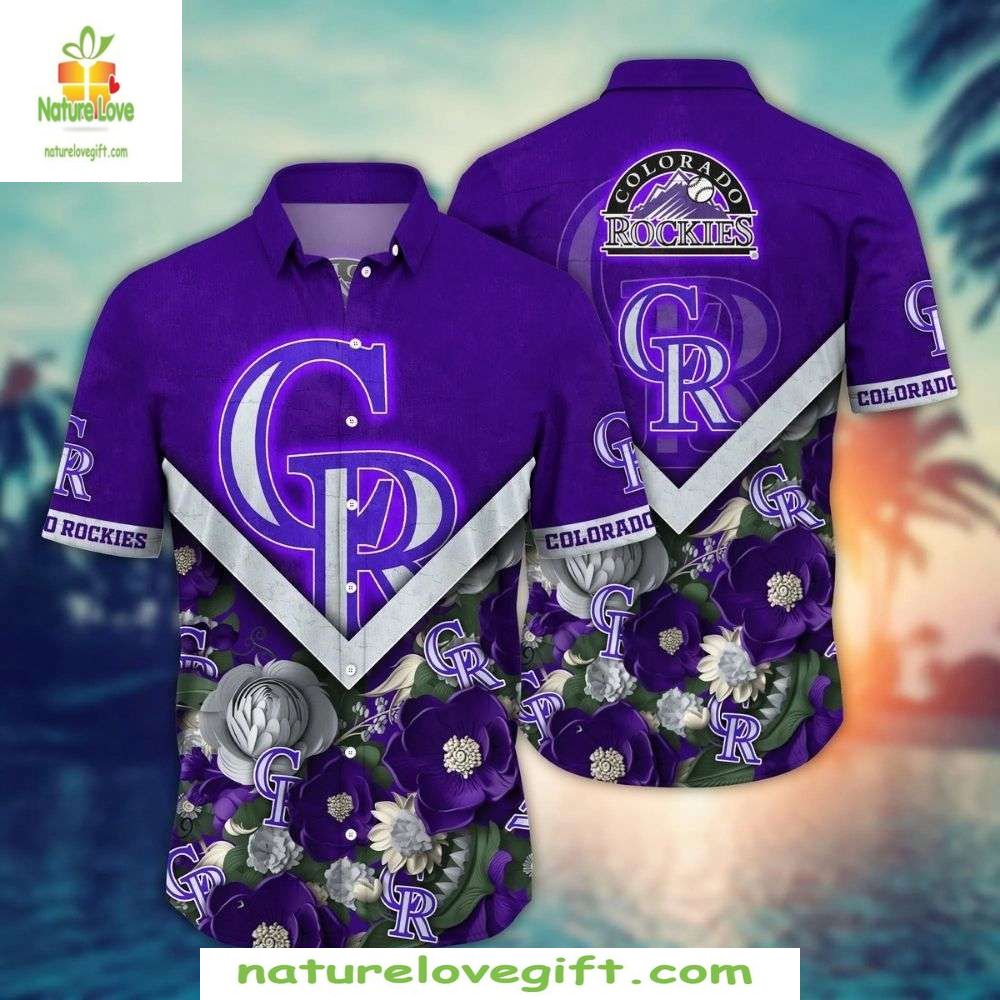 Colorado Rockies MLB Hawaiian Shirt Tropical Floral Baseball Apparel