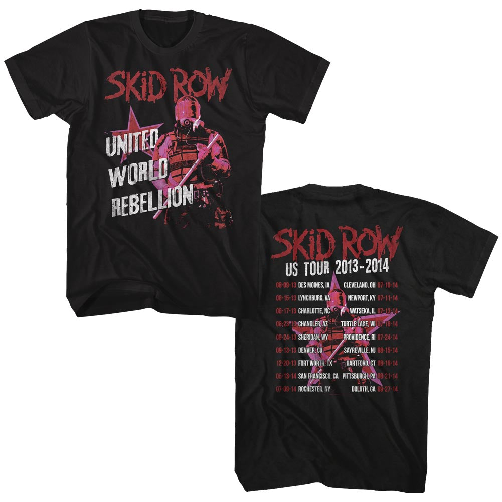 Skid Row Mens S/S T-Shirt - Uwr Tour 2013-14 - Solid Black