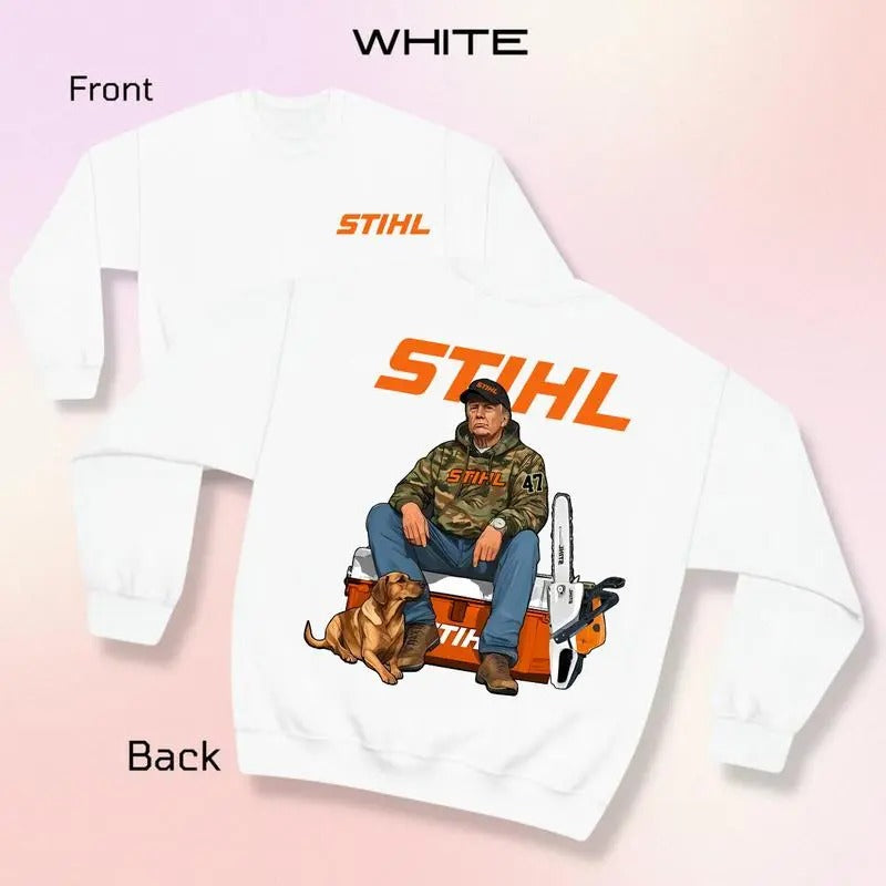 STIHL Trump Hoodie with Chainsaw Graphic Tee