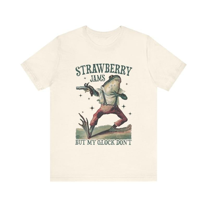 STRAWBERRY JAMS BUT MY GLOCK DON'T SHIRT - Size S to 4XL, Menswear Top Hoodie, Sweatshirt | InkThreadWorks.com
