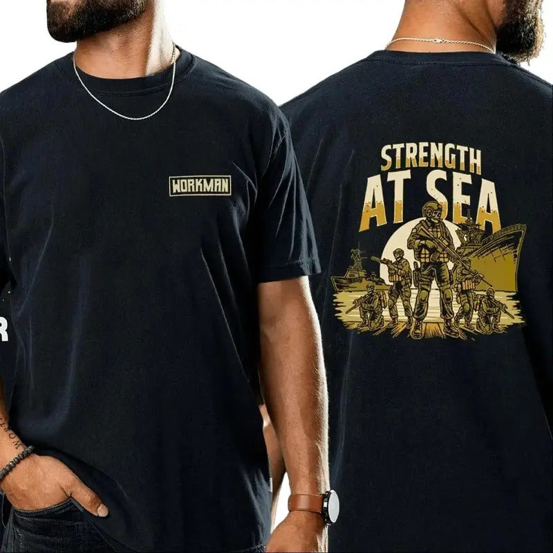 STRENGTH AT SEA t-shirt, Gift for Dad, Gift for Mom, Gift for him, gift for her, birthday gift, Gift for friends, Y2k shirt, trendy design shirt, viral shirt, graphic shirt