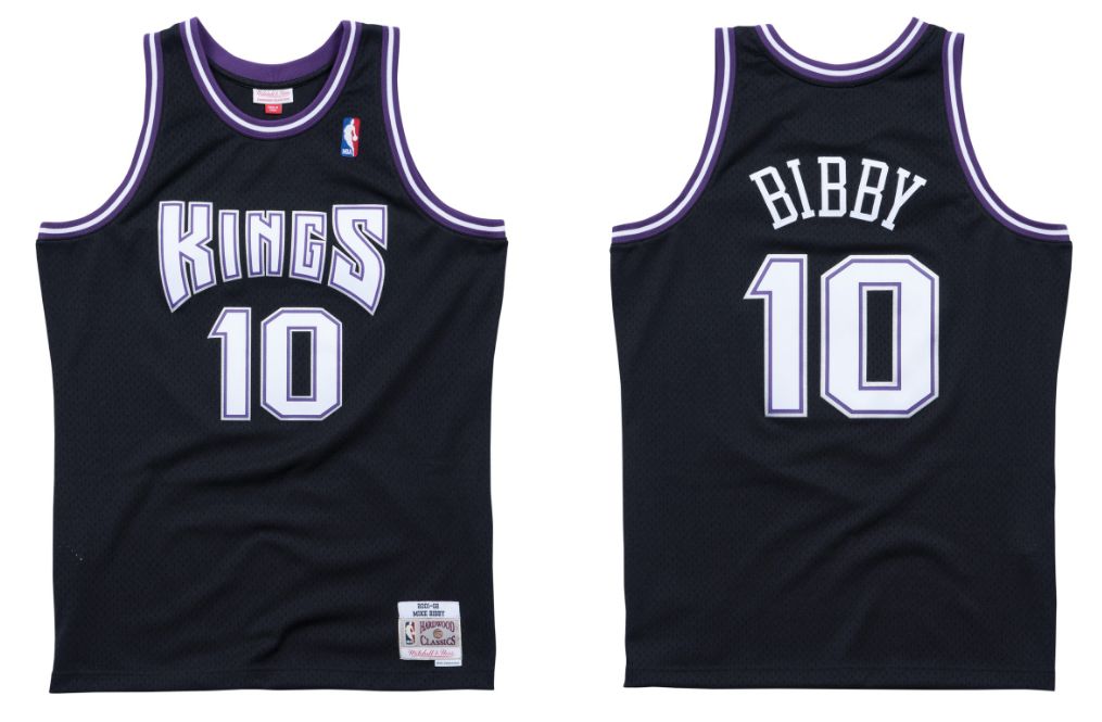 Sacramento Kings #10 Mike Bibby Kings 10 # Bibby Mitchell&Ness Black Premium Mesh Fan Jersey Style 4