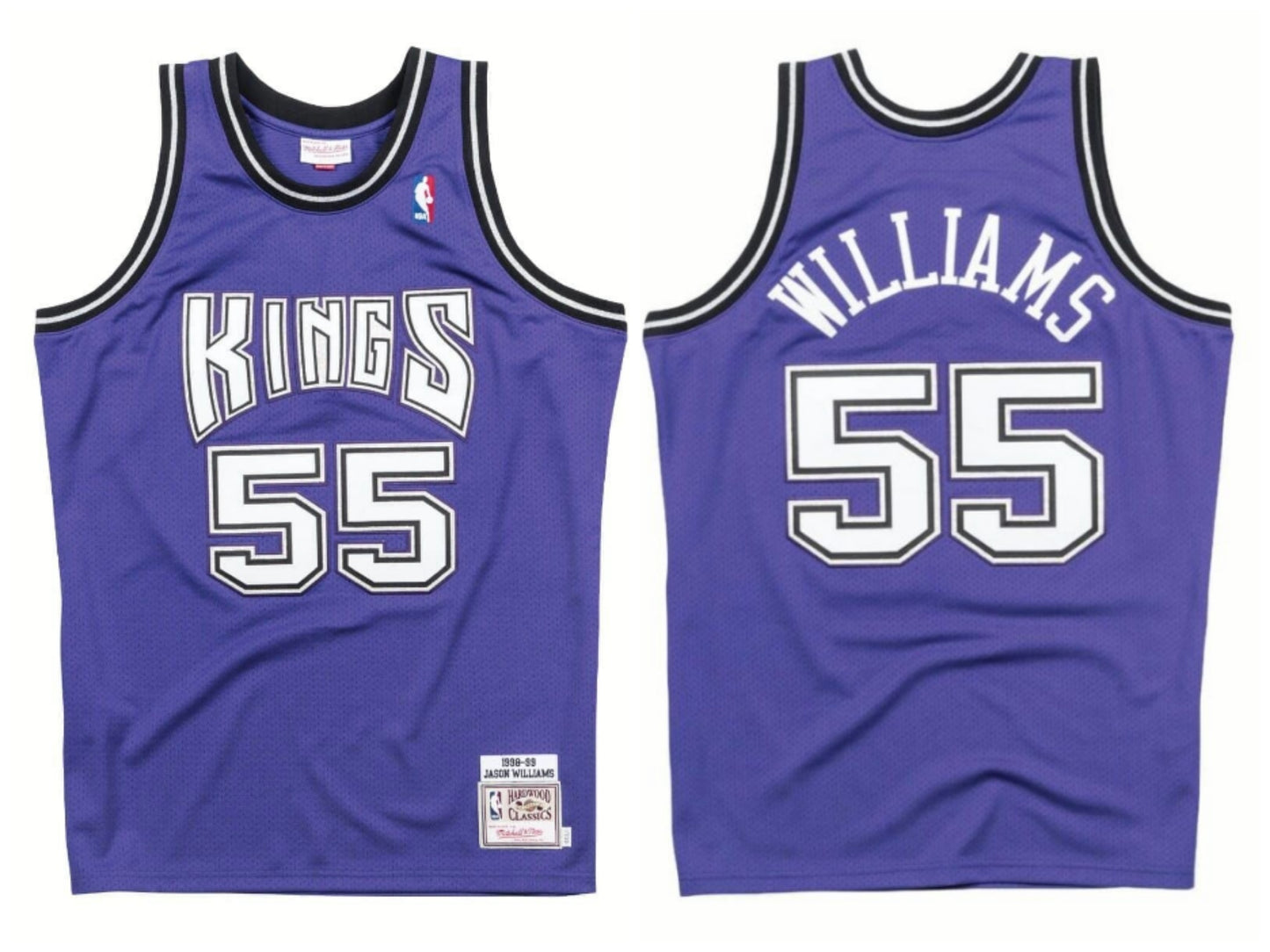 Sacramento Kings #55 Jason Williams Kings 55 # Mitchell&Ness Purple Premium Mesh Fan Jersey Style 3
