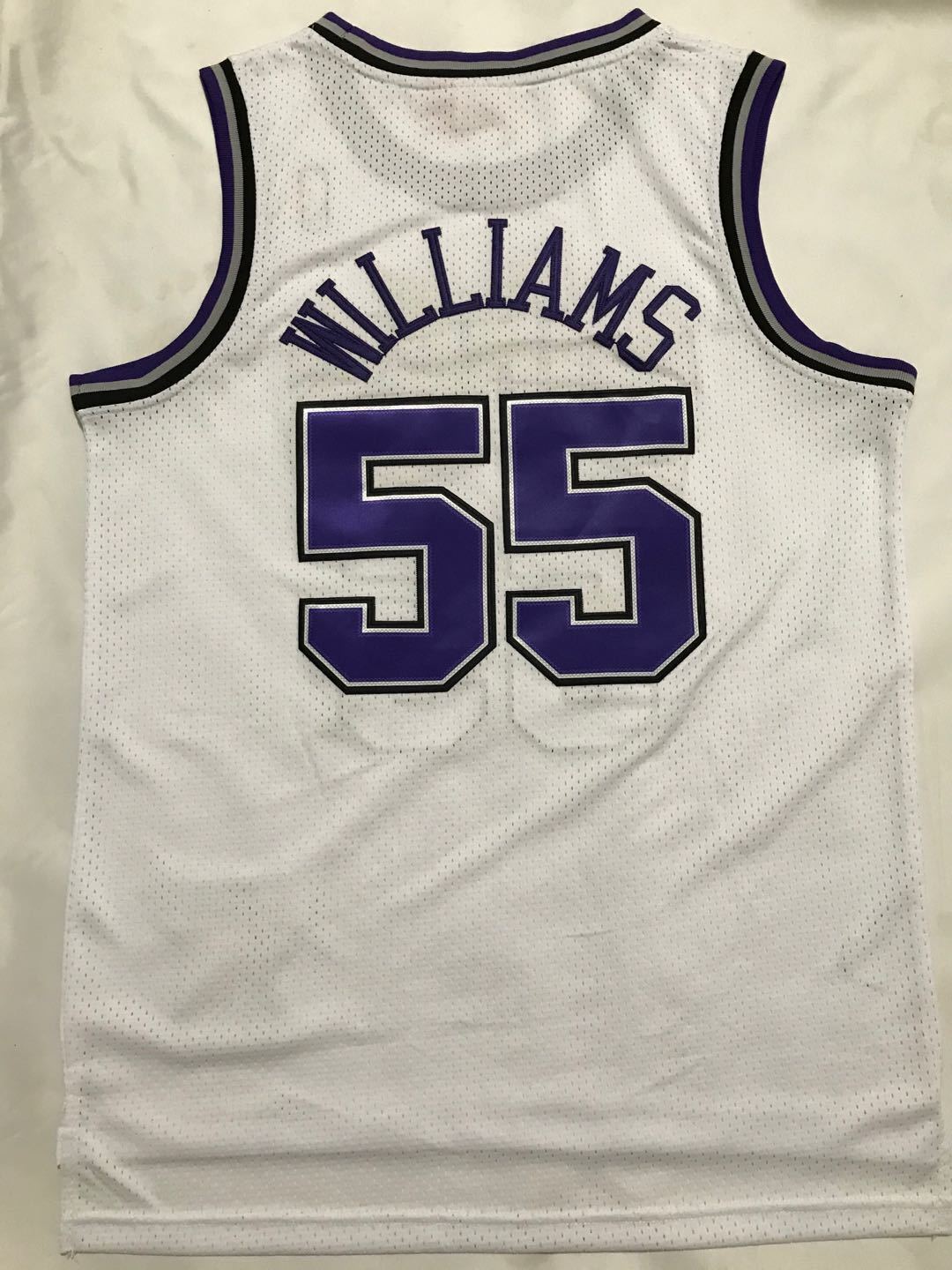 Sacramento Kings #55 Jason Williams Kings 55 # Mitchell&Ness White Premium Mesh Fan Jersey Style 2