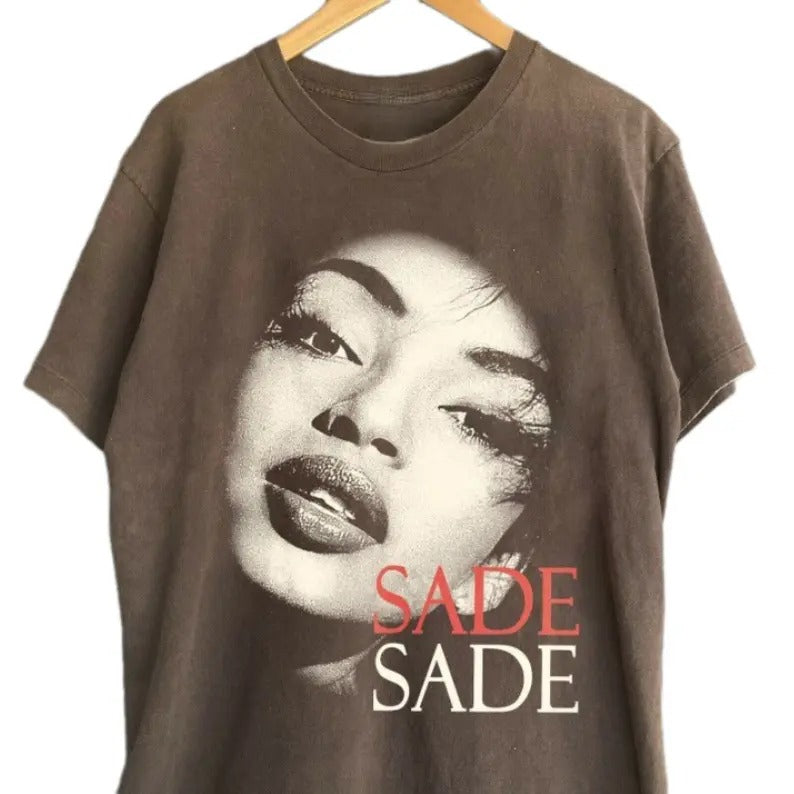 Sade Adu 90s Graphic Shirt, Pop Music Tour Shirt, Sade Adu World Tour Tshirt Classic Cotton Top Tee