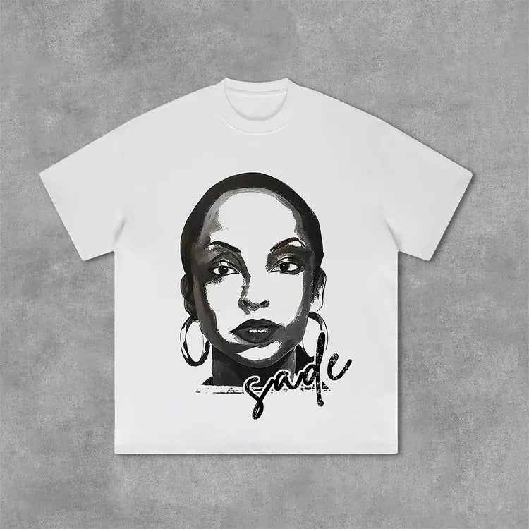 Sade Adu Graphics Print Vintage T-Shirt Cotton
