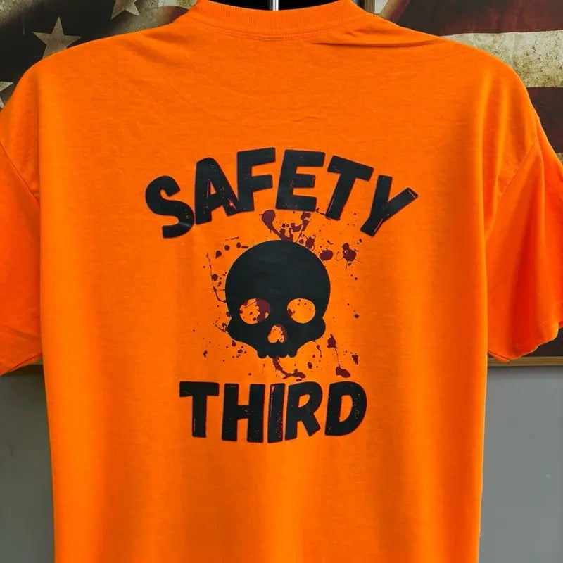 Safety Third Work T-Shirt for Men - Unisex - Cotton Hoodie, Sweatshirt | InkThreadWorks.com