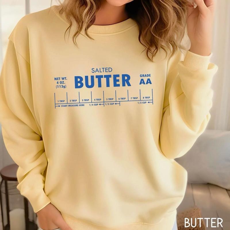 Salted Butter Sweatshirt, Comfort Colors Stick Of Butter Sweater, Funny Baker Gift, Baking Shirt, Foodie Chef Shirt,...