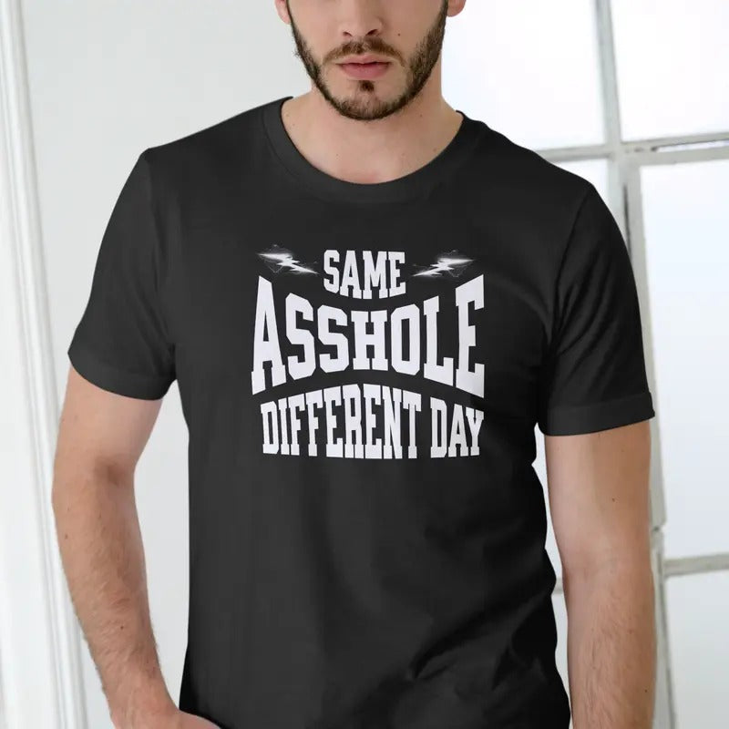 Same Ahole Different day funny T Shirt, Unisex Cotton Casual Menswear Hoodie, Sweatshirt | InkThreadWorks.com