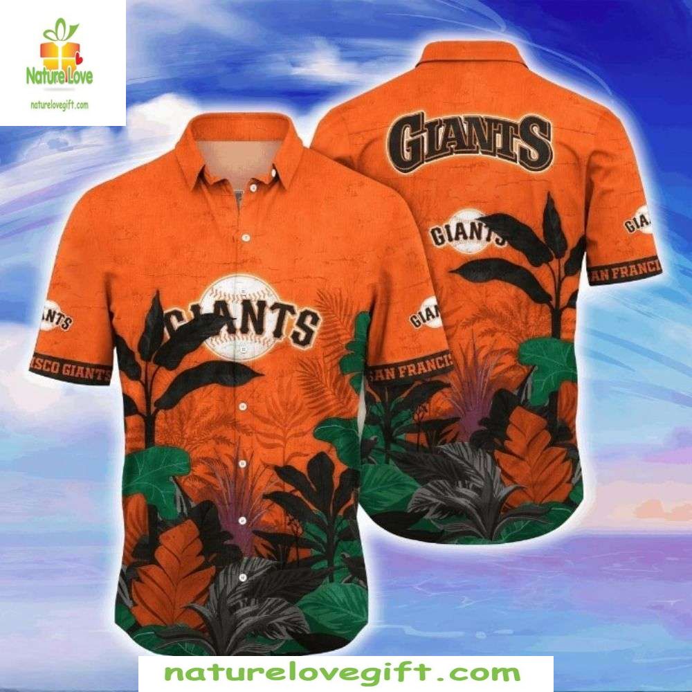 San Francisco Giants Hawaiian Shirt Tropical Leaf Aloha Baseball Apparel