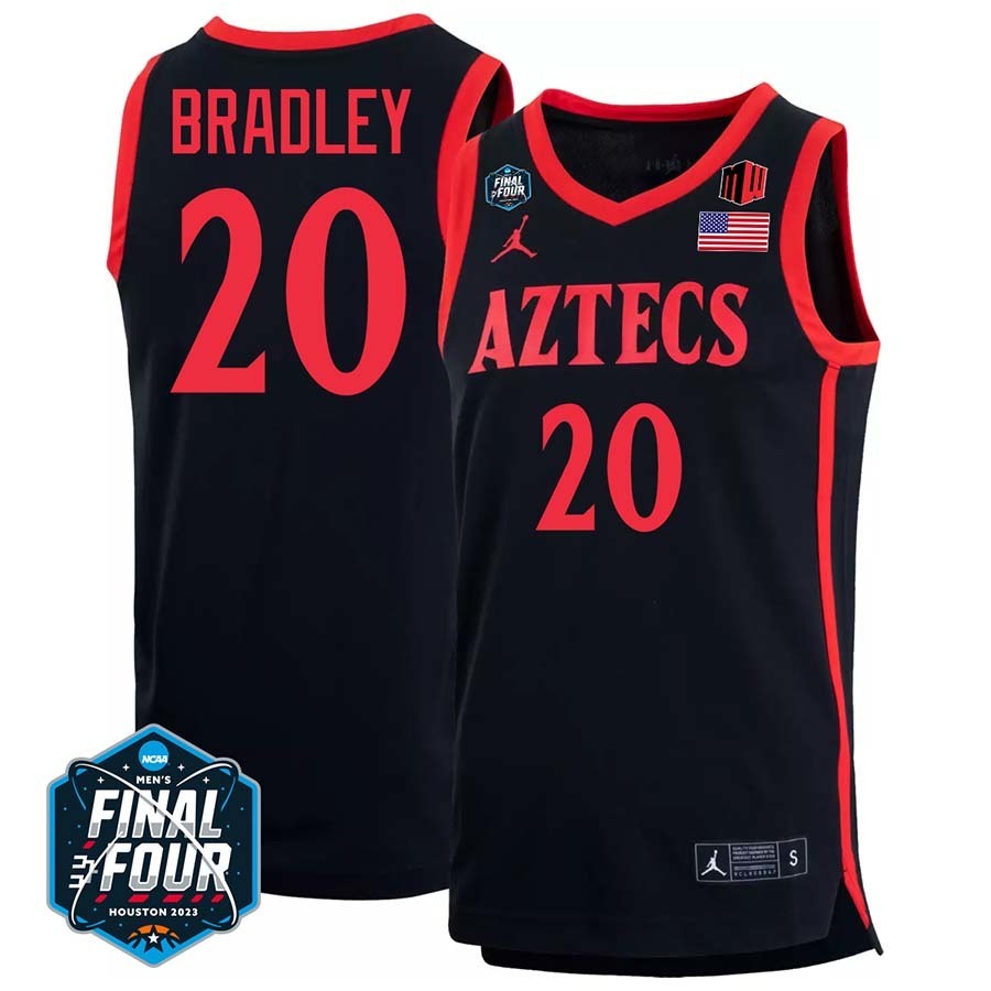 San Diego State #20 Matt Bradley 2023 Final Four College Basketball Limited Jersey – Black