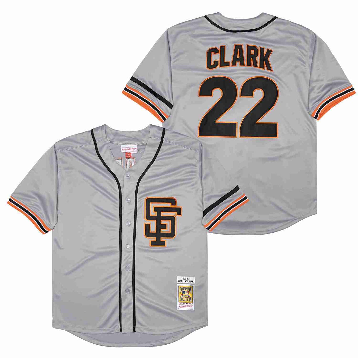 San Francisco Giants #22 Will Clark Giants 22 Gray 1989 Retro