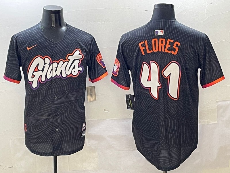 San Francisco Giants #41 Wilmer Flores Giants Collaboration Style 2
