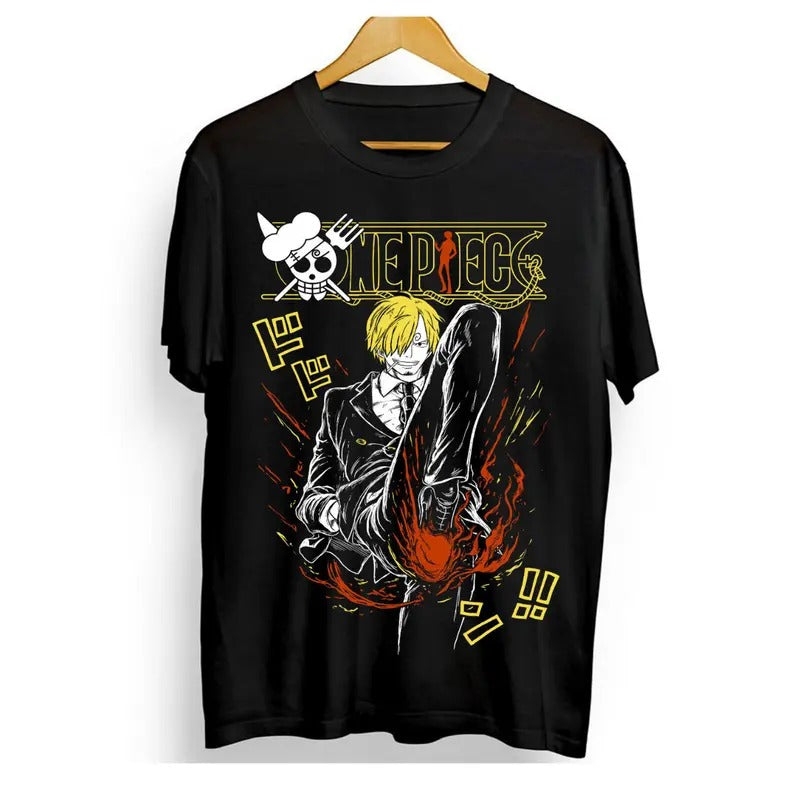 Sanji T-Shirt One Piece Pirates Shirt Anime Manga Zoro,Monkey D Luffy,Mugiwara