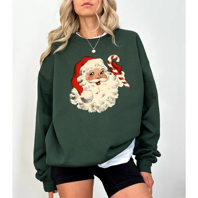Santa Claus Sweatshirt, Christmas Sweatshirt, Xmas Holiday Gifts, Christmas Family Vacation, Secret Santa Shirts, Winter...