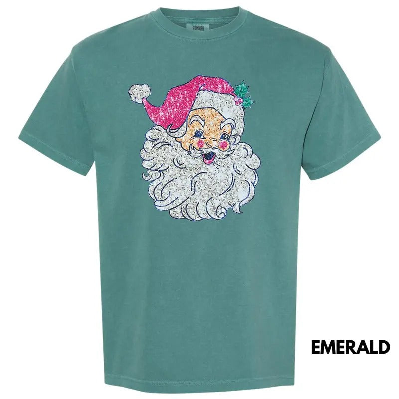 Santa FAKE Sequins Comfort Colors T-Shirt Hoodie, Sweatshirt | InkThreadWorks.com