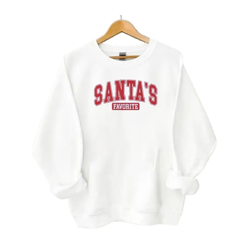 Santa's Favorite Christmas Classic Style Unisex Cotton Fitted Sweatshirt