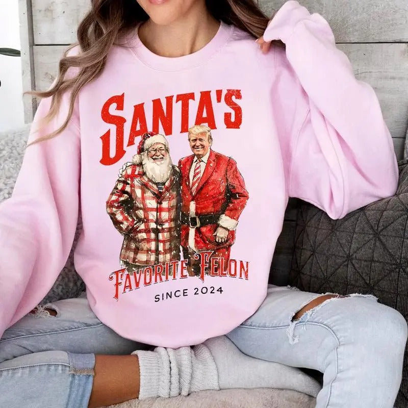 Santa's Favorite Felon Shirt-Sweatshirt, Trum Christmas Shirt, Funny Trum Shirt, Christmas Shirt, Gift for Republican,...