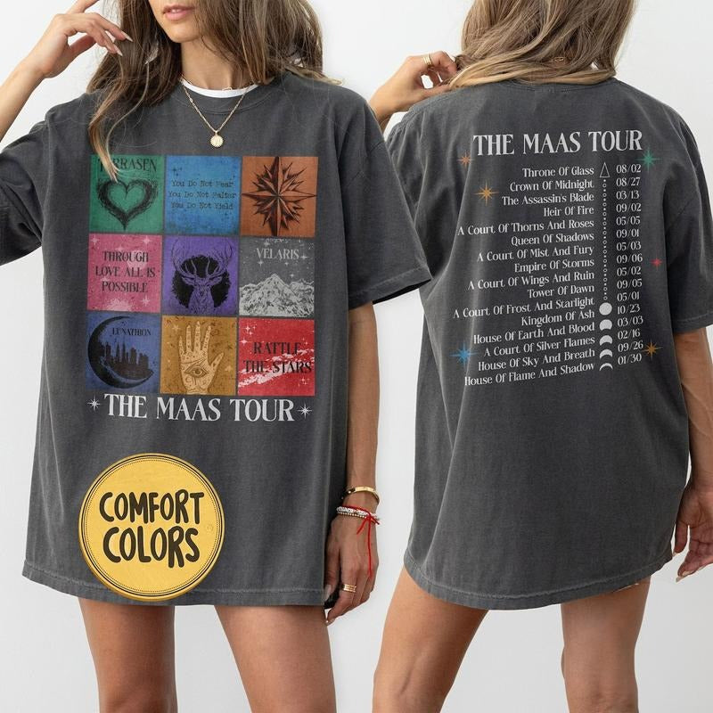 Sarah J. Maas Eras Tour T-shirt, The Mass Tour Acotar Shirt, Crescent City Merch, Throne Of Glass Merch File, SJM Fan Apparel, Bookish Gift 2PWPG