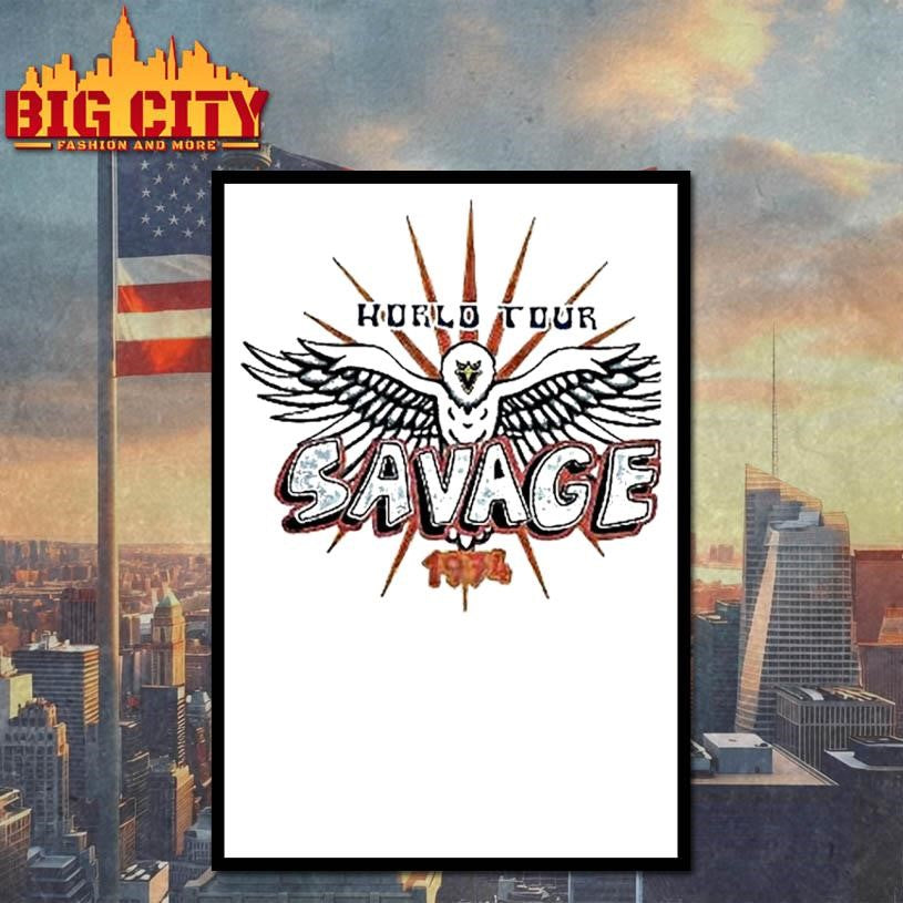 Savage World Tour 1974 Vintage Pink Logo Shirt