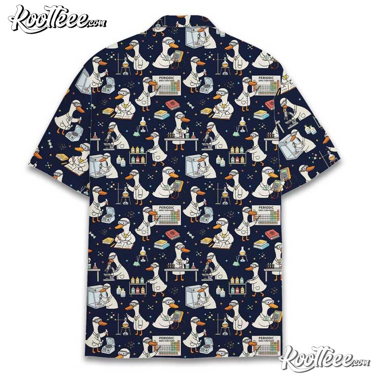 Science Teacher Goose Funny Chemistry Lab Aloha Hawaiian Shirt