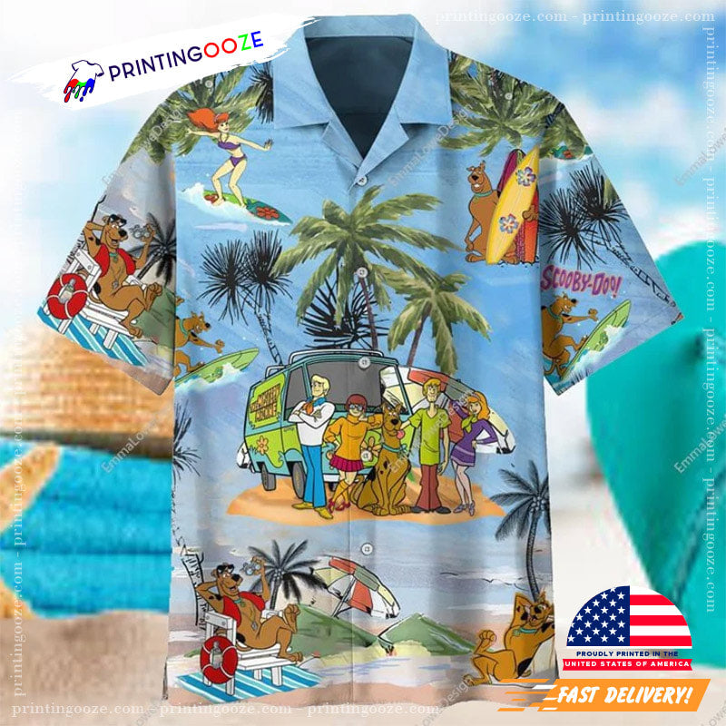 Scooby Doo Tropical Flower Hawaiian Shirt, Summer Vacation