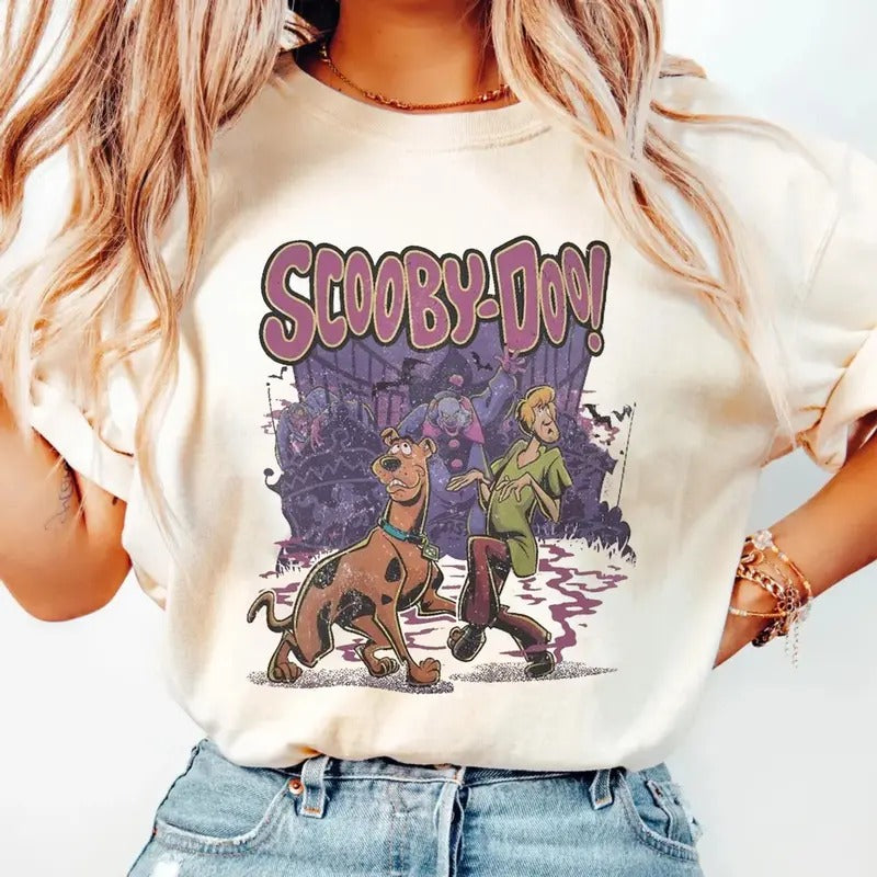 Scooby Shirt, 90s Halloween Movie T Shirt, Retro Halloween Shirt, Scooby T Shirt, Halloween Movie Character Tee, Halloween Shirt, Unisex Short Sleeve Tee Shirt, Casual Clothing