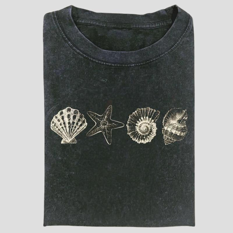 Sea Shells 90s Vintage Style Tshirt, Retro Y2k Ocean Shell Shirt, Sea Lovers Shirt, Summer Ocean Shirts, Cute Sea Animal...